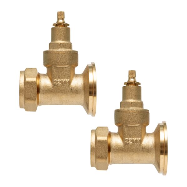 Trident 22mm Central Heating Pump Valves (2 Pack) Brass, Gate Valve With Washers. - Image 6